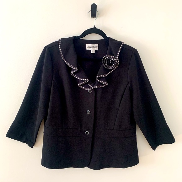 Danny & Nicole Black Ruffled Blazer Size 16 (US XL) - Picture 1 of 6